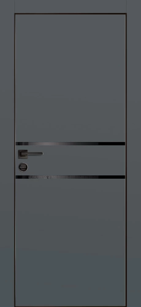 Фото Межкомнатная дверь PX-18 черная кромка с 4-х ст. Графит матовый