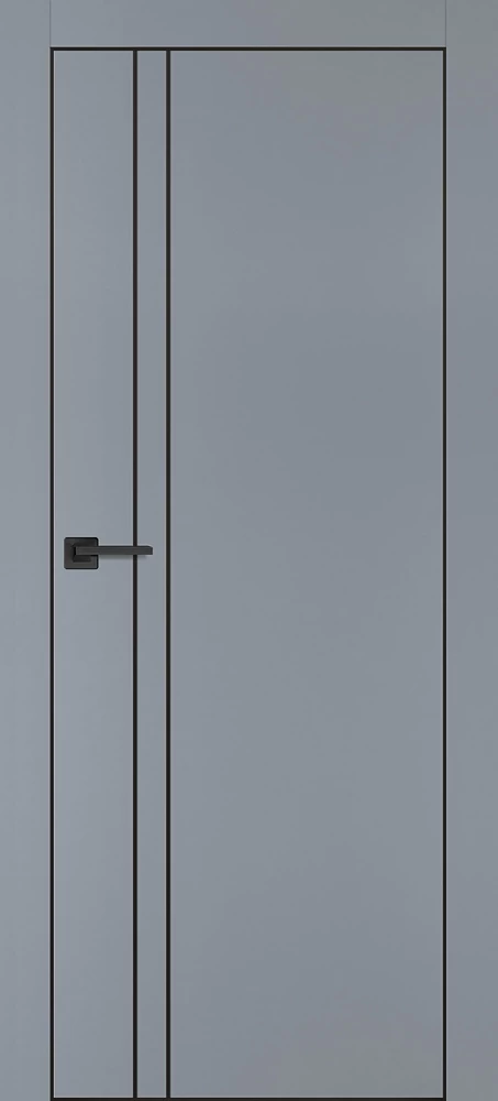 Фото Межкомнатная дверь PX-20  черная кромка с 4-х ст. Серый матовый