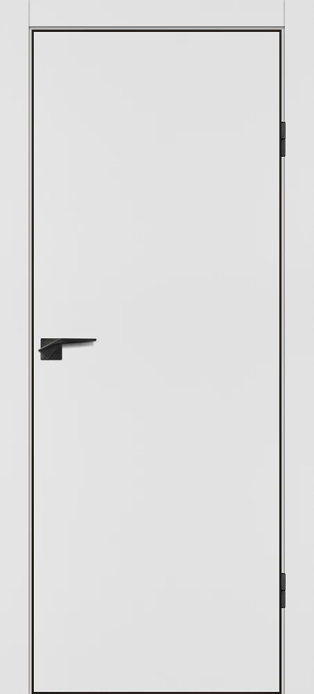 Фото Межкомнатная дверь P-1 кромка ABS черная c 4-х ст. Белый матовый