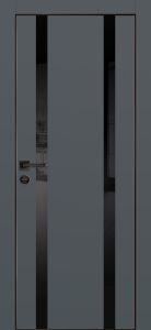 Межкомнатная дверь PX-9  черная кромка с 4-х ст. Графит матовый
